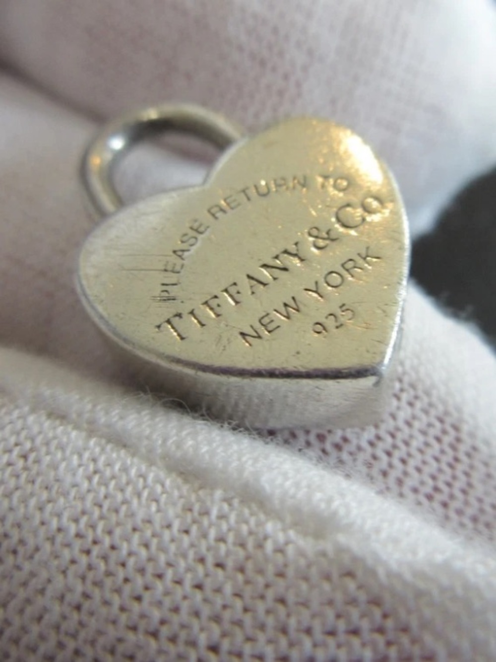 Tiffany & Co. Sterling Heart Padlock Charm - Silver